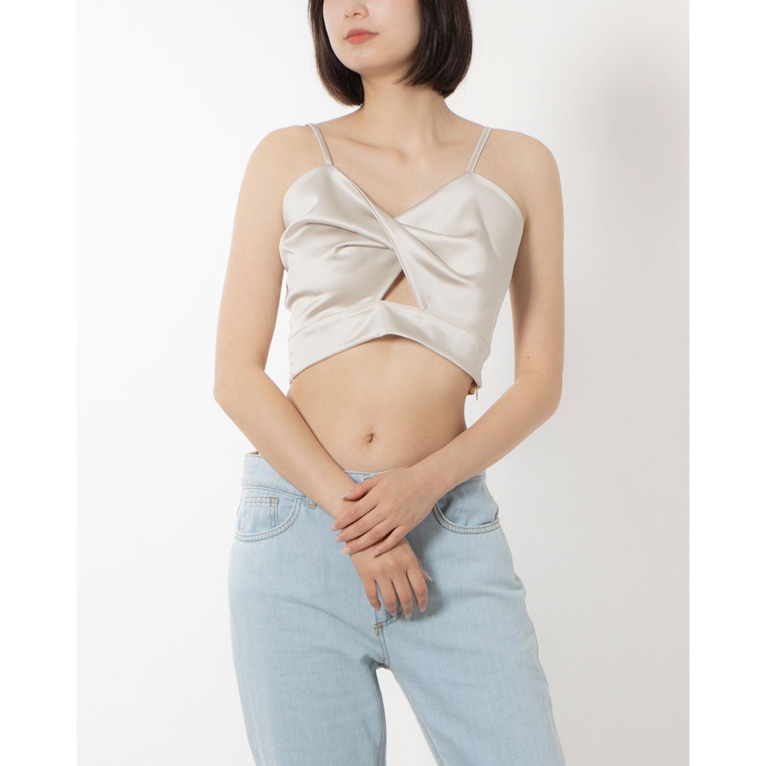 リナシメント RINASCIMENTO クロスデザインサテンビスチェ （Beige