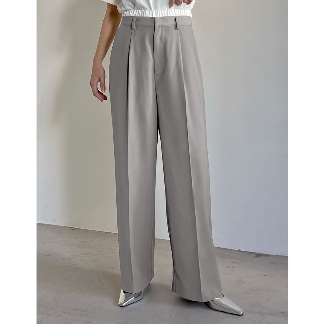 RSD ロゴ入り グレー スラックスパンツ rough & swell rough & swell