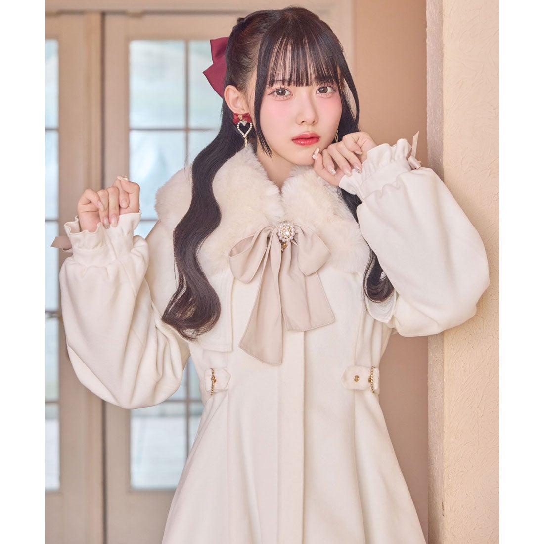 ロジータ ROJITA マルチWAYケープファーカラーコート （ホワイト