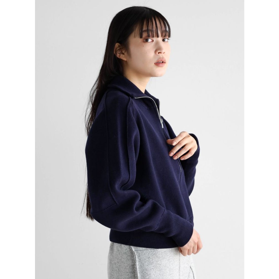 ラディエイト RADIATE ハイネックダブルジップニット （ネイビー