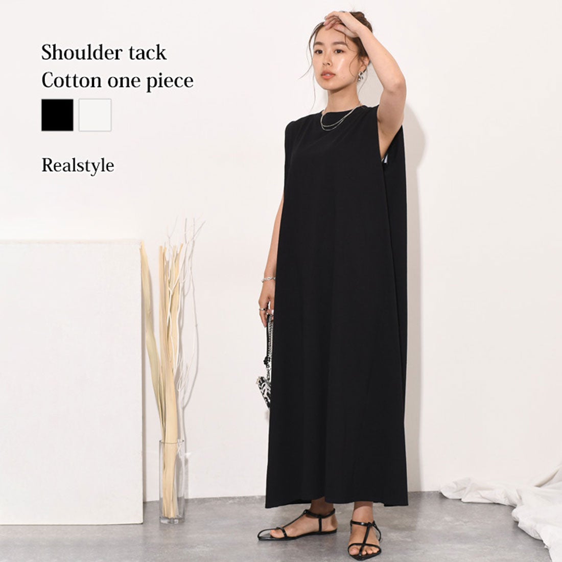 リアルスタイル REAL STYLE ワンピース レディース 40代 ノースリーブ