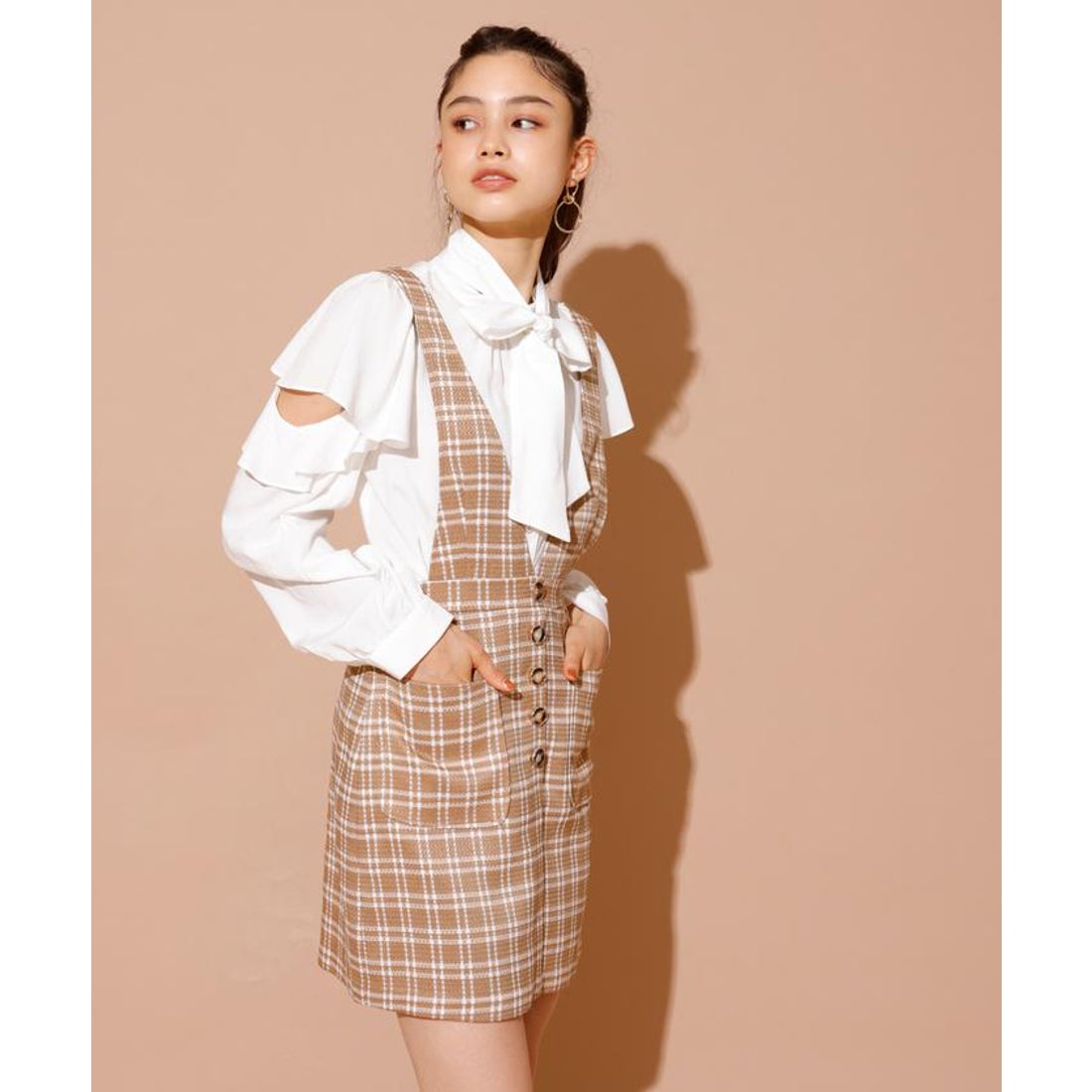 レディアゼル REDYAZEL ツィードジャンパースカート （黒系チェック