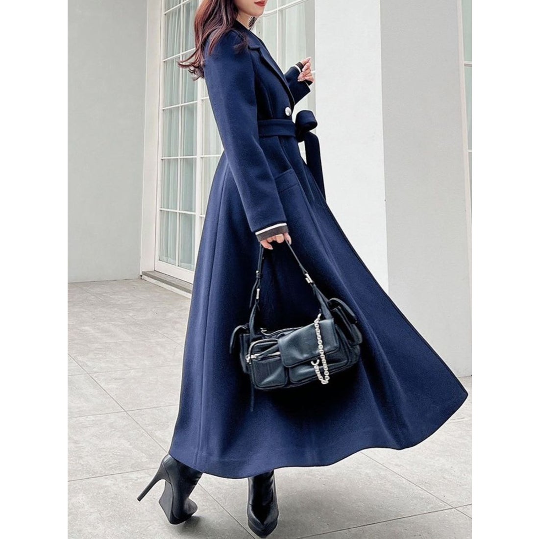 リゼクシー RESEXXY Aラインフレアコート （ネイビー） -ファッション