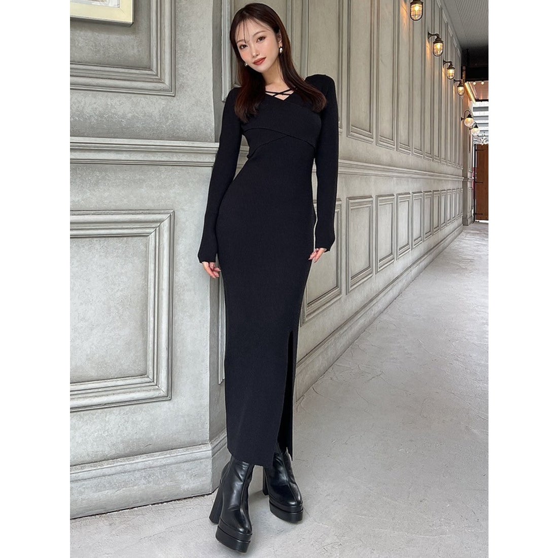 bubbles レイヤードプリーツニットワンピース 【公式通販】