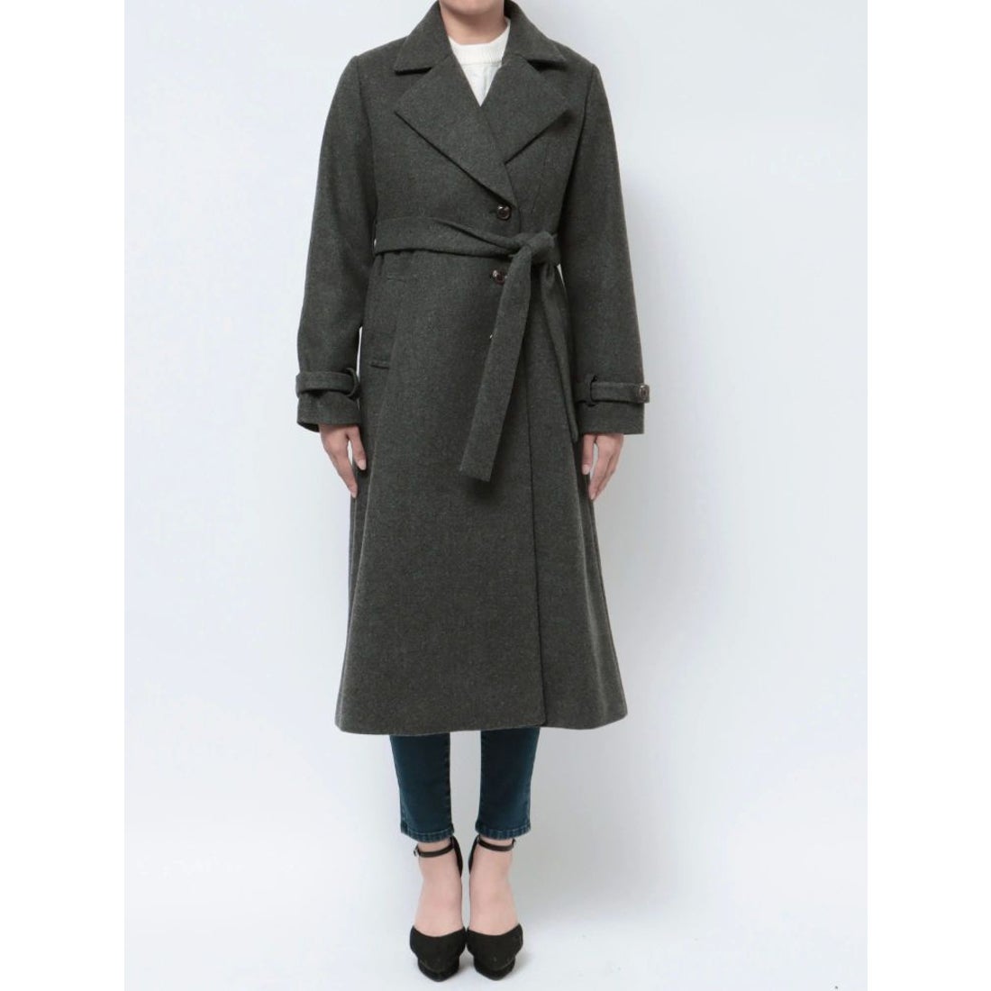 S357 cahoコラボ ニットビーバーロングコート チャコール 5号 style1