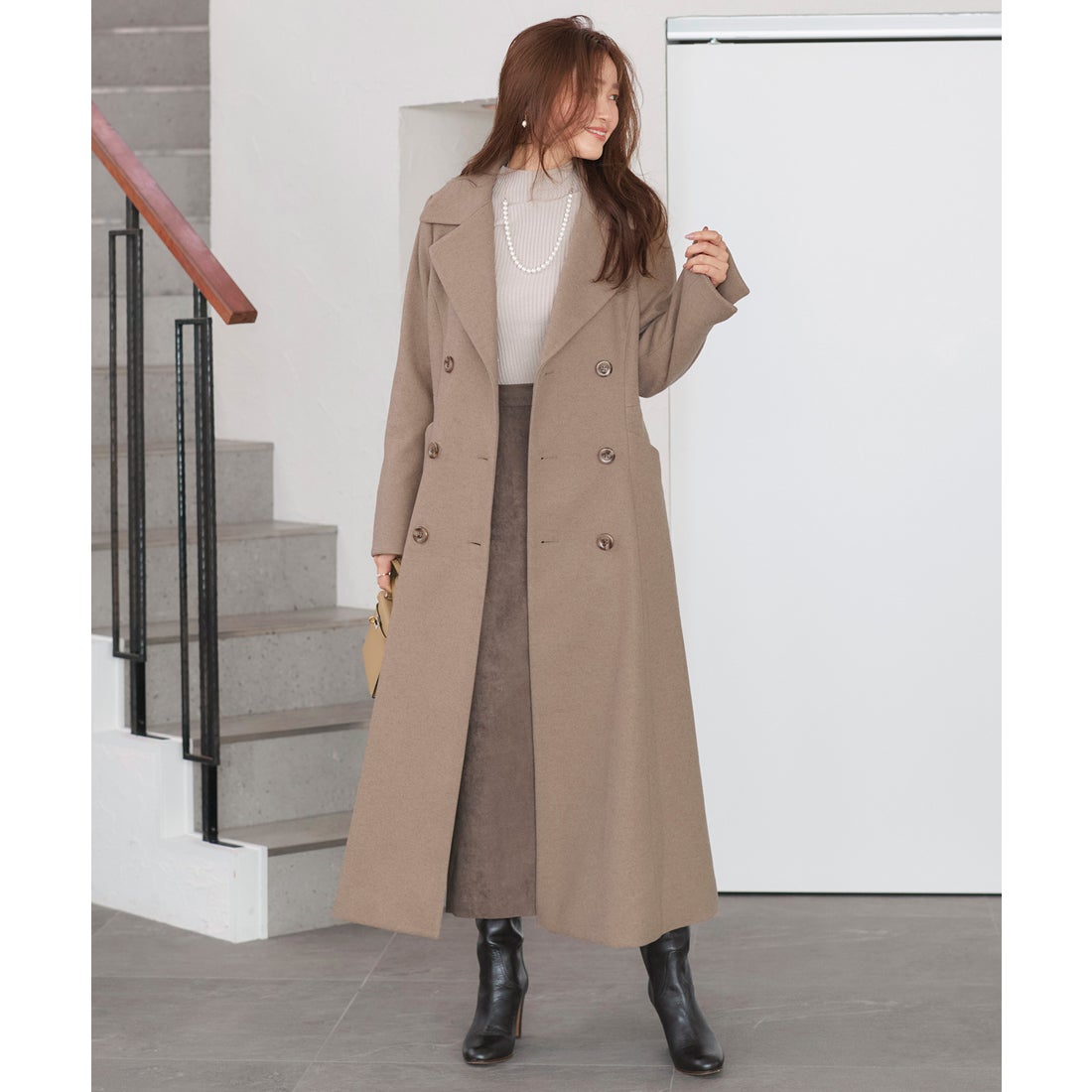 ルイルエブティック RUIRUE BOUTIQUE マキシ フレアコート ｜ アウター