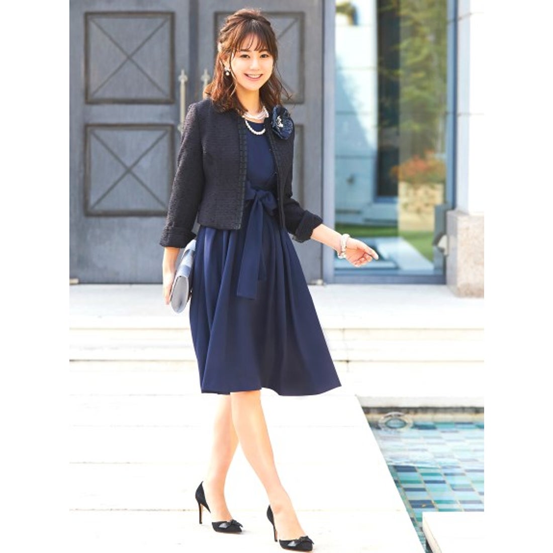 RUIRUE BOUTIQUE ワンピース＆ジャケットアンサンブルスーツセット(7号