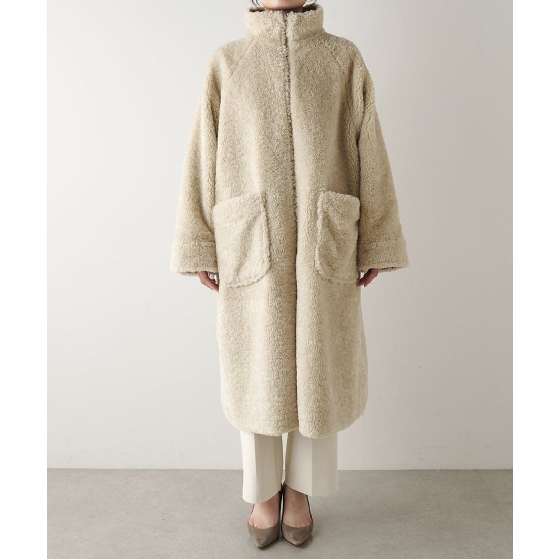 ウィムガゼット Whim Gazette リバーシブルボアコート （beige