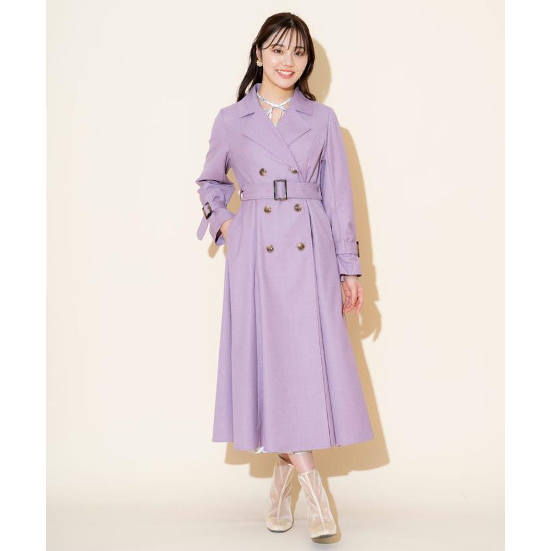 ウィルセレクション WILLSELECTION Wボタンスプリングコート （ブルー