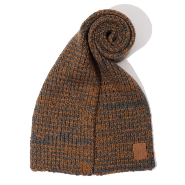 オマールアフリディ Omar Afridi ARTICULATED KNITTED SCARF （DK GREY