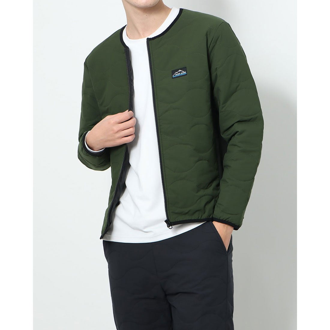 ティゴラ TIGORA メンズ 中綿ジャケット 中綿ハイブリッドノーカラー