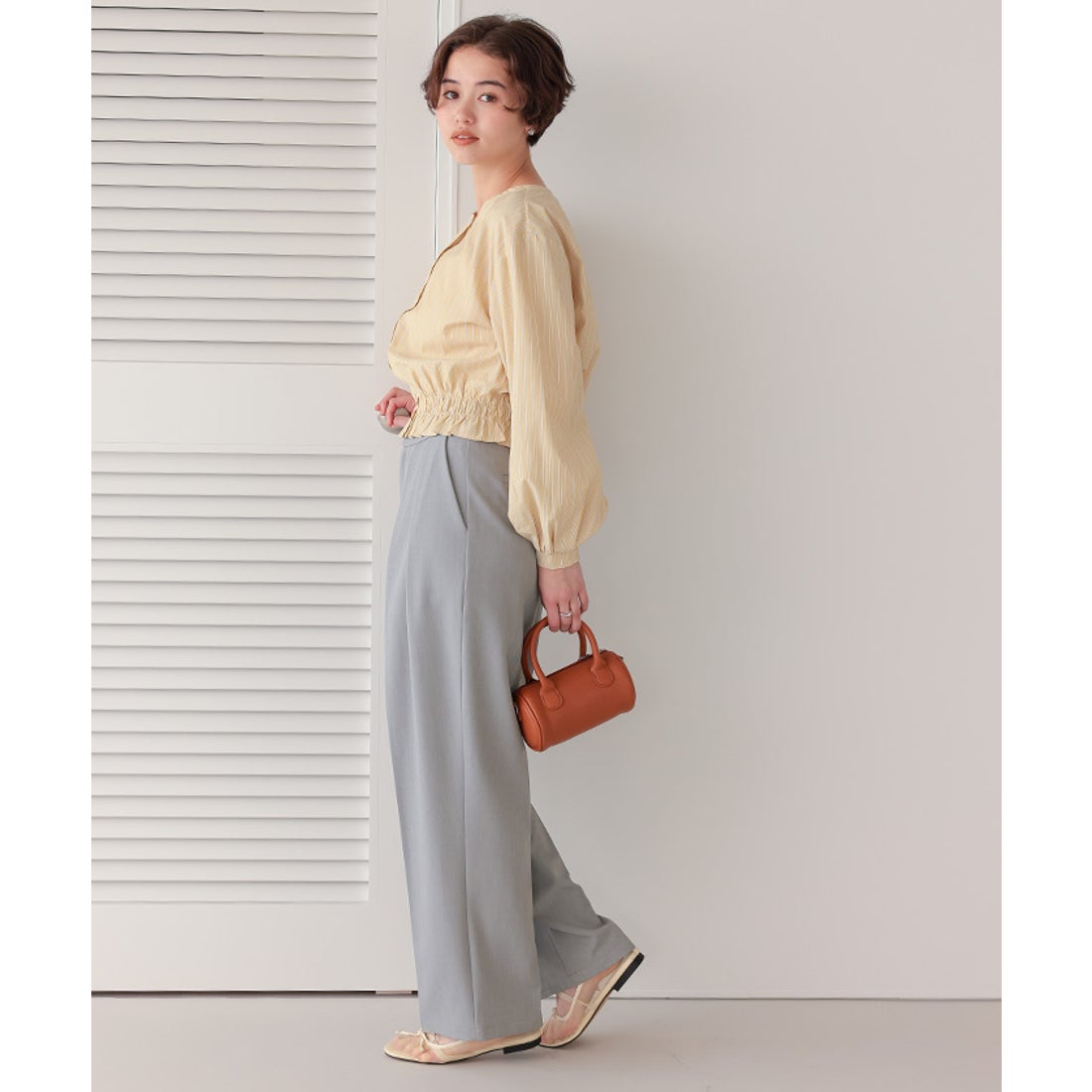 ティティベイト titivate インタックセンタープレスワイドパンツ