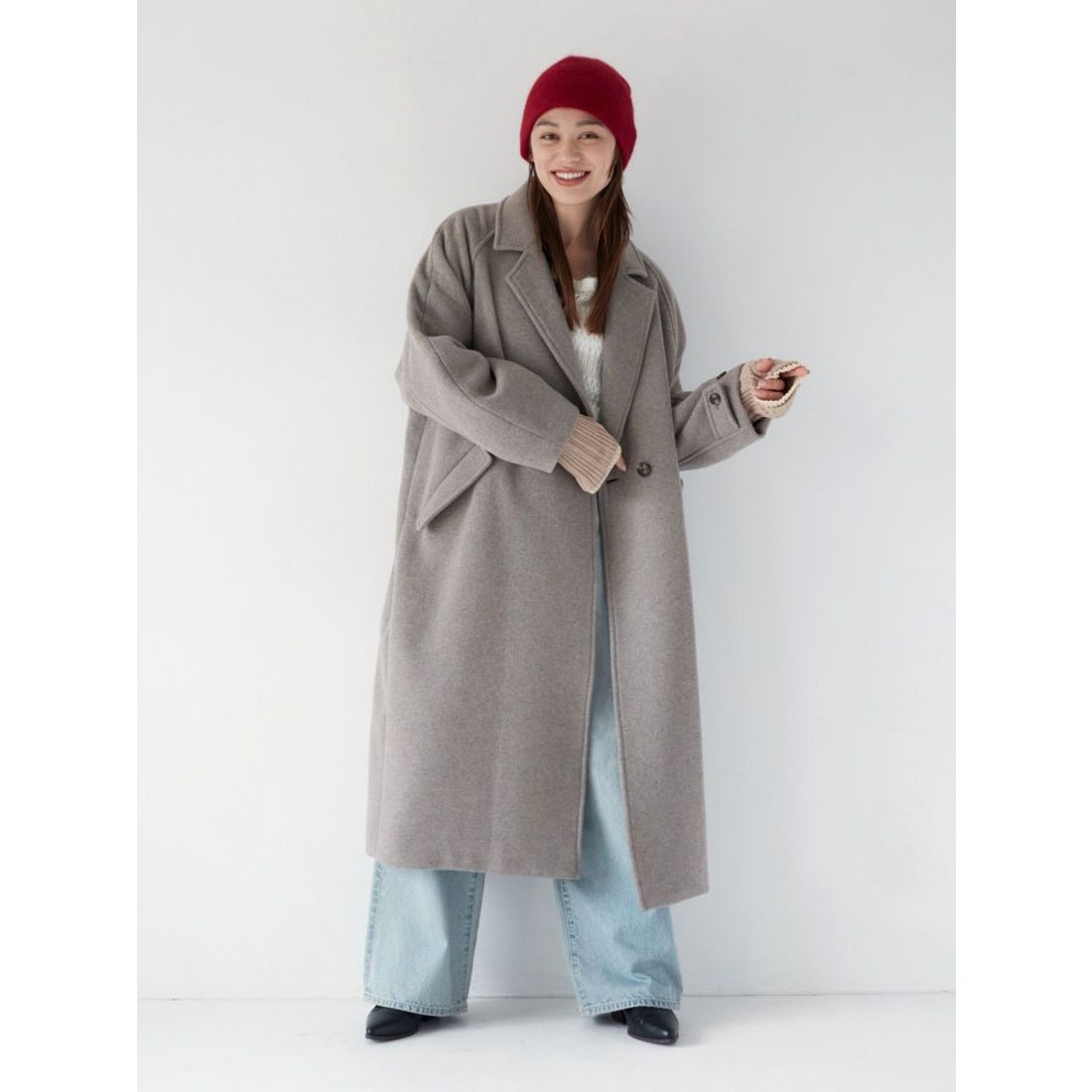 アングリッド Ungrid ルーズシルエットチェスターコート （ブラック