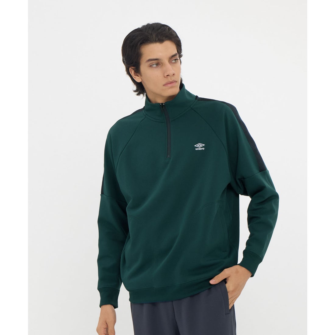 アンブロ umbro 【AWAY DAYS】スウェットハーフジップトップ -デサント