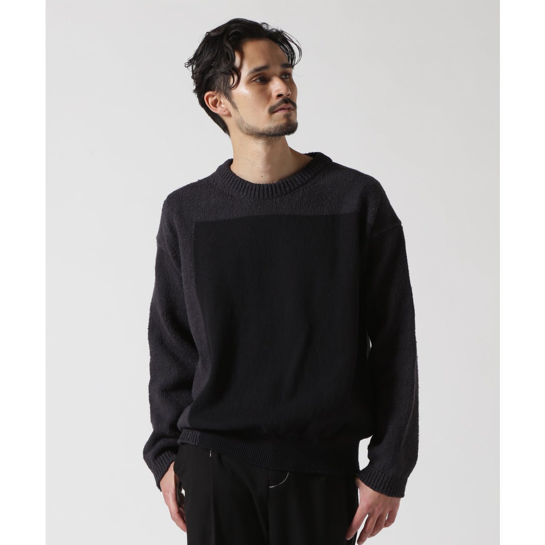 ガーデン GARDEN YOKE/ヨーク/Intarsia Crewneck Sweater （チャコール