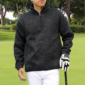 黒L新品 マルボンゴルフ MALBON GOLF 長袖 ハーフジップ マルボン