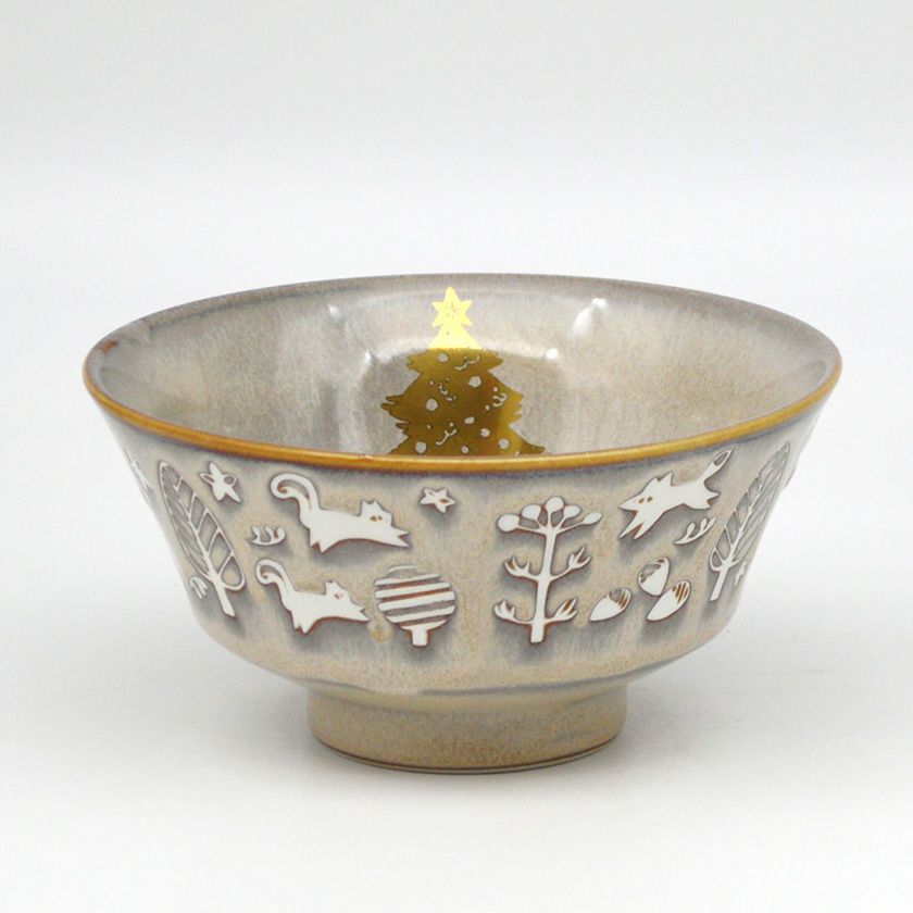 茶道具 抹茶茶碗（まっちゃちゃわん） 茶碗 灰釉 森のクリスマス 千寿