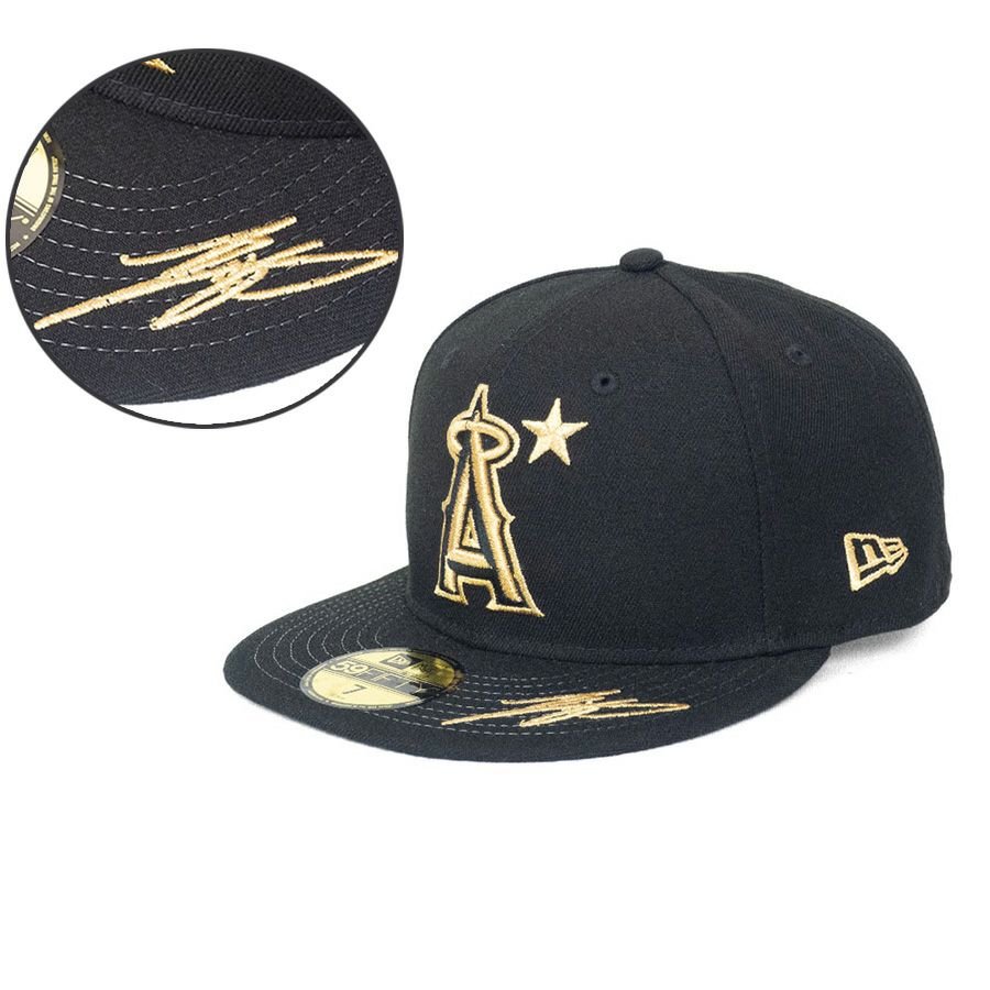 MLB 大谷翔平 エンゼルス キャップ Black on Black 59FIFTY Fitted Cap