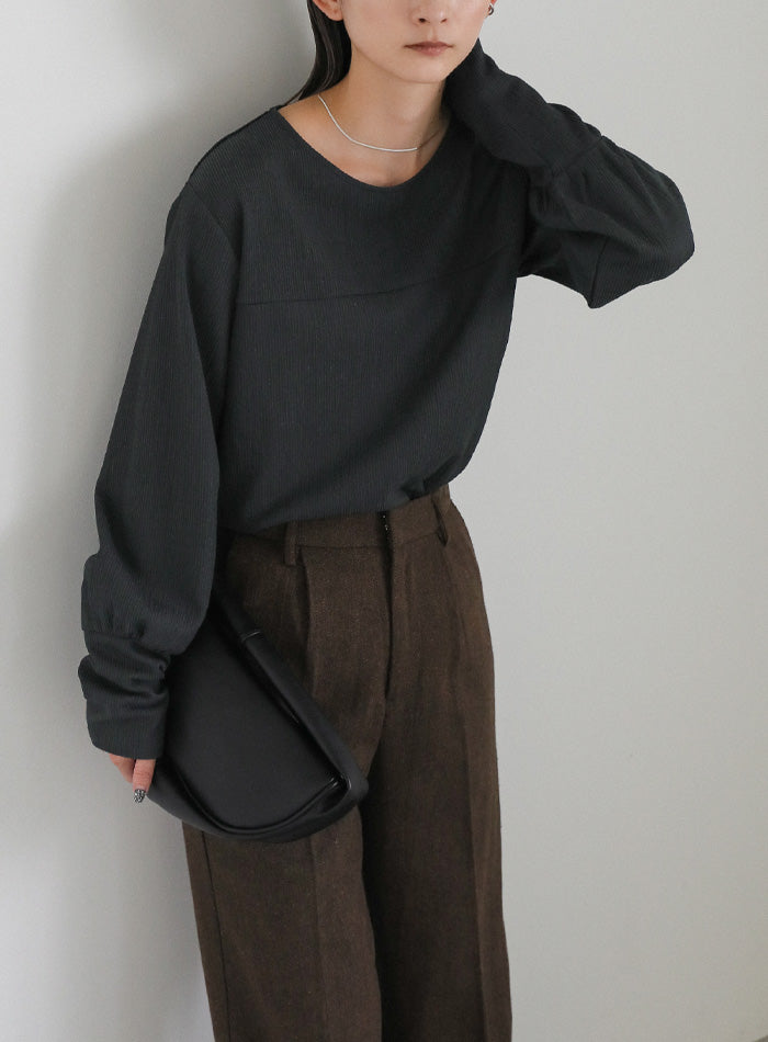 クラッシュジャガードロングカフストップス – SELECT MOCA