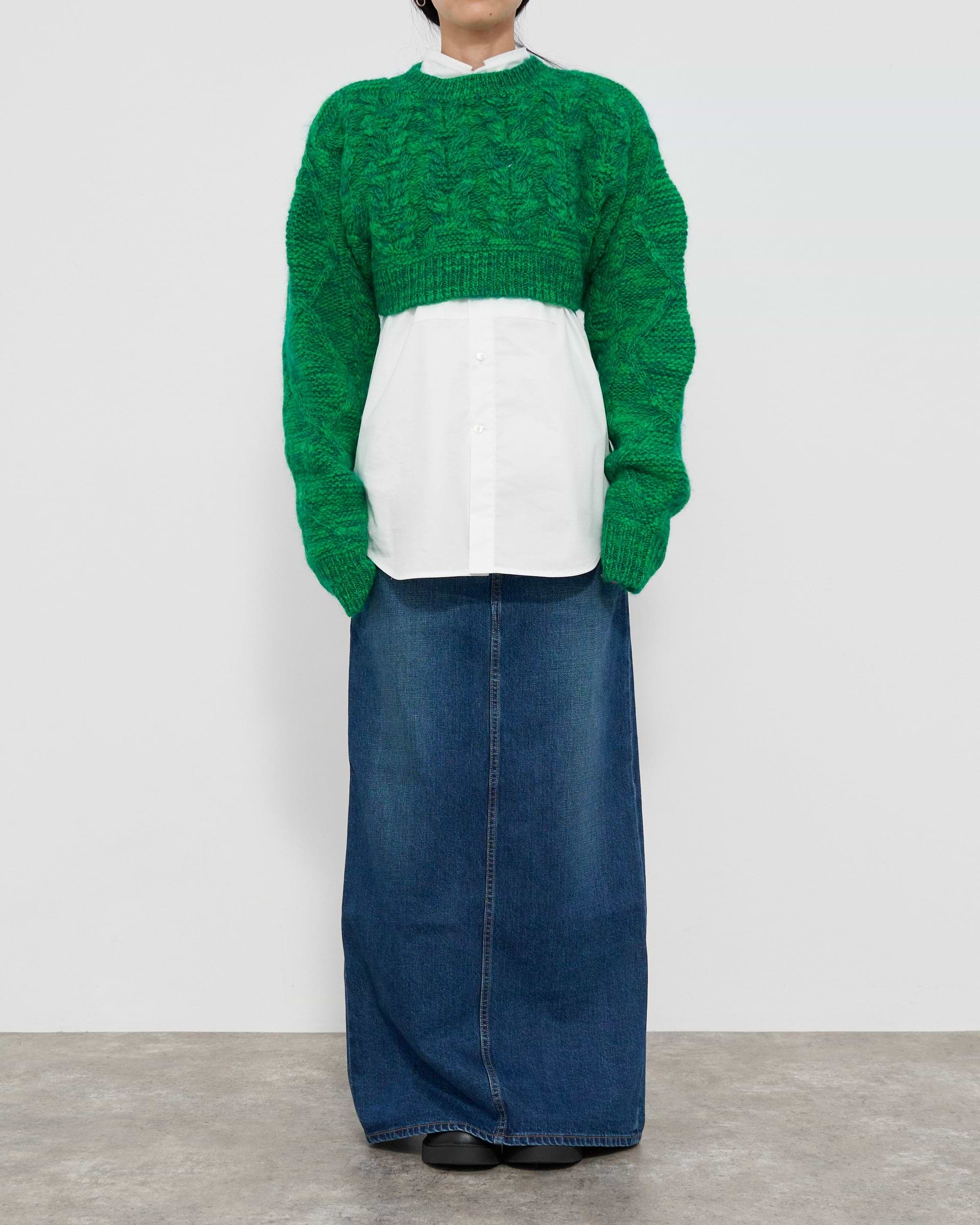 beautiful people】セルビッチブリーチデニムタイトスカート