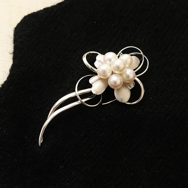 パール ブローチ コサージュ 真珠ブローチ フォーマルブローチ 本真珠