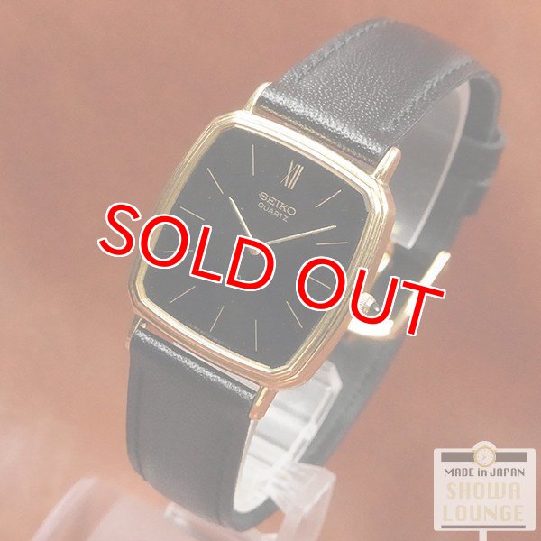 セイコー SEIKO クオーツ 2針 14YG/SS 黒文字盤 6020-5430 SEIKO QUARTZ