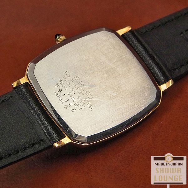 セイコー SEIKO クオーツ 2針 14YG/SS 黒文字盤 6020-5430 SEIKO QUARTZ