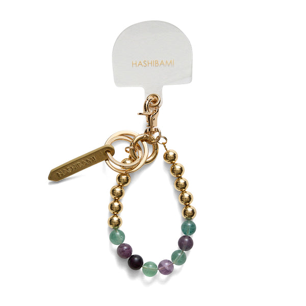 HASHIBAMI【Ha-2500-300 天然石×ゴールドビーズ スマホハンド