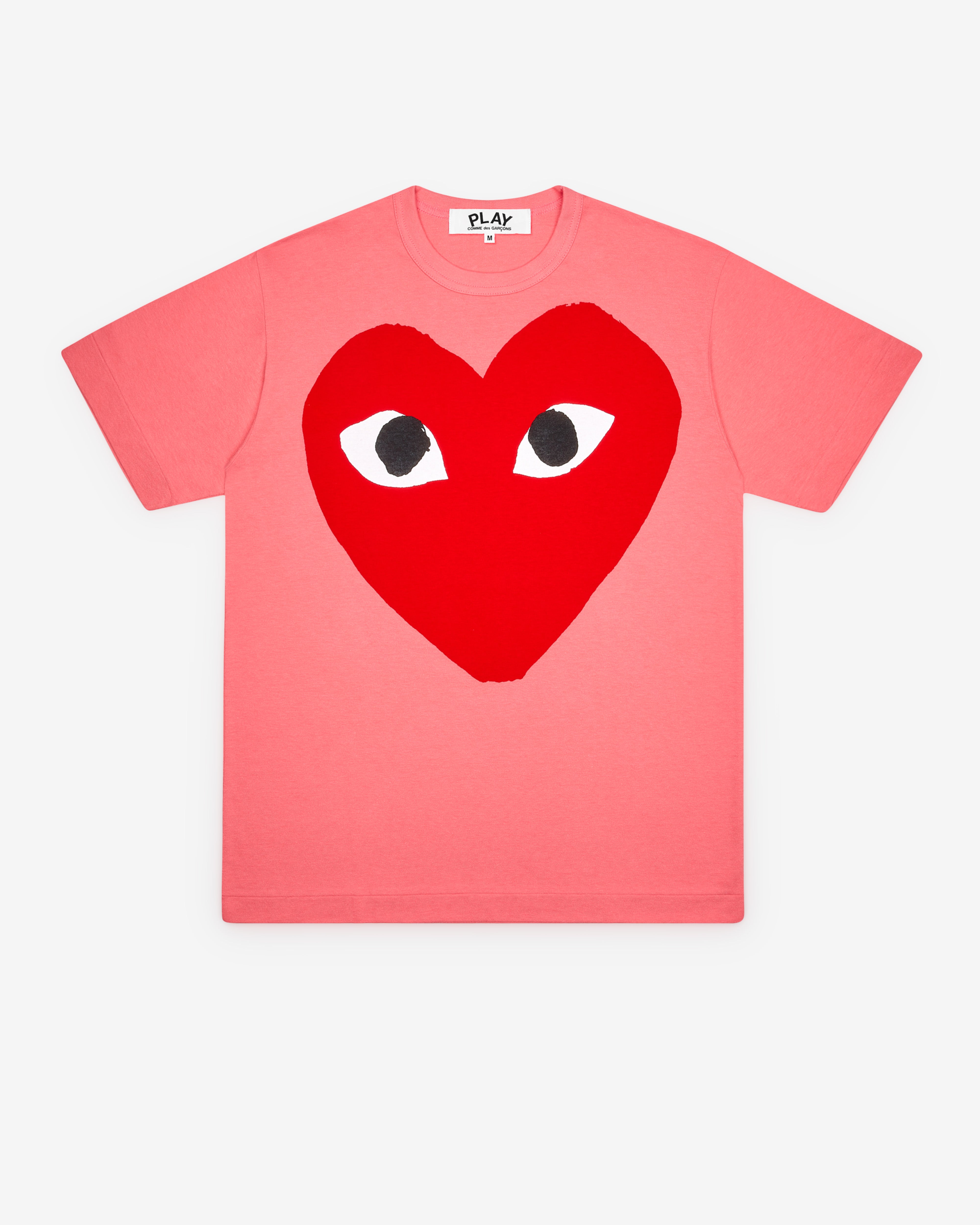 Play Comme des Garçons: Bright Heart Logo T-Shirt (Pink) | DSMNY E