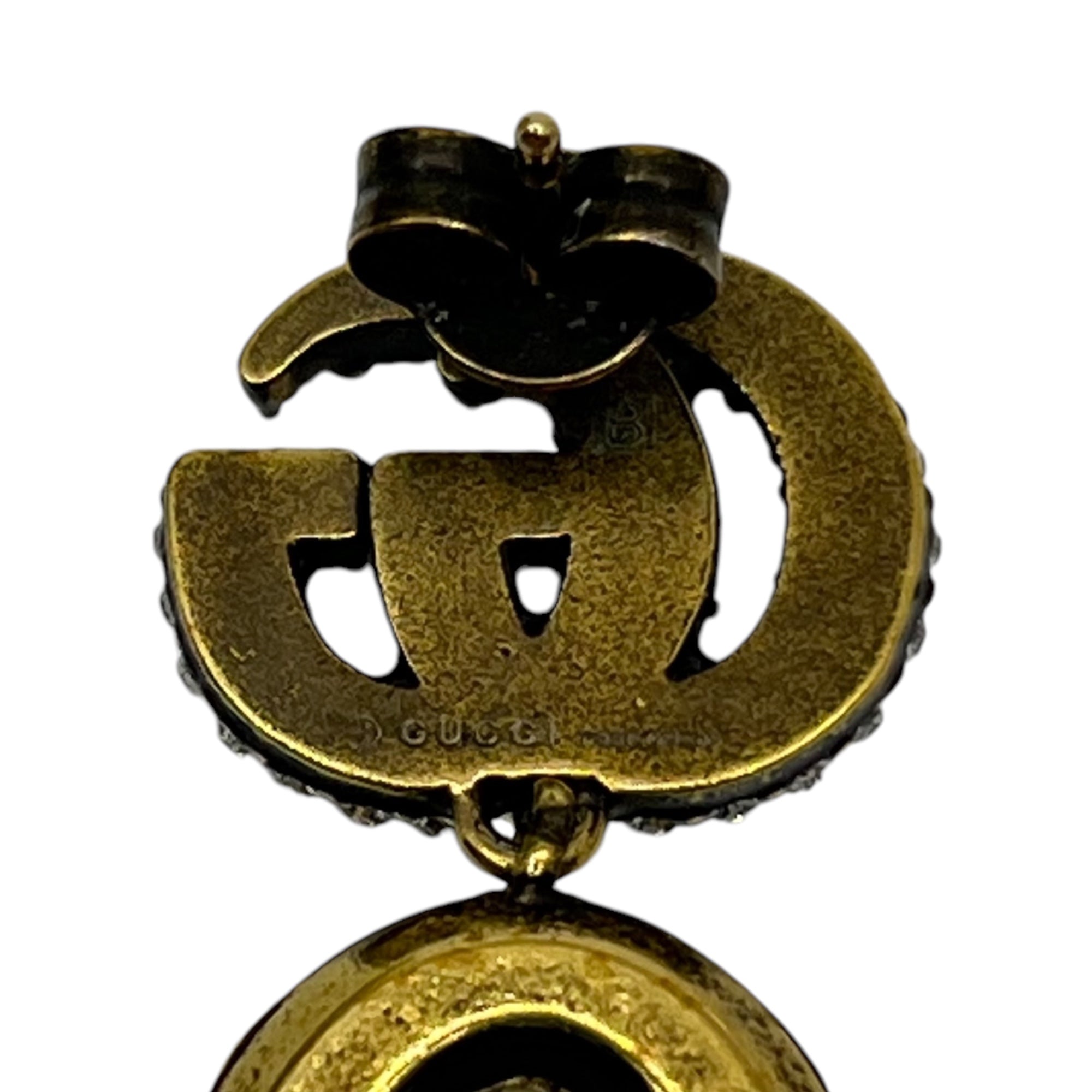 GUCCI(グッチ) Double G crystal gold earrings ダブルG クリスタル
