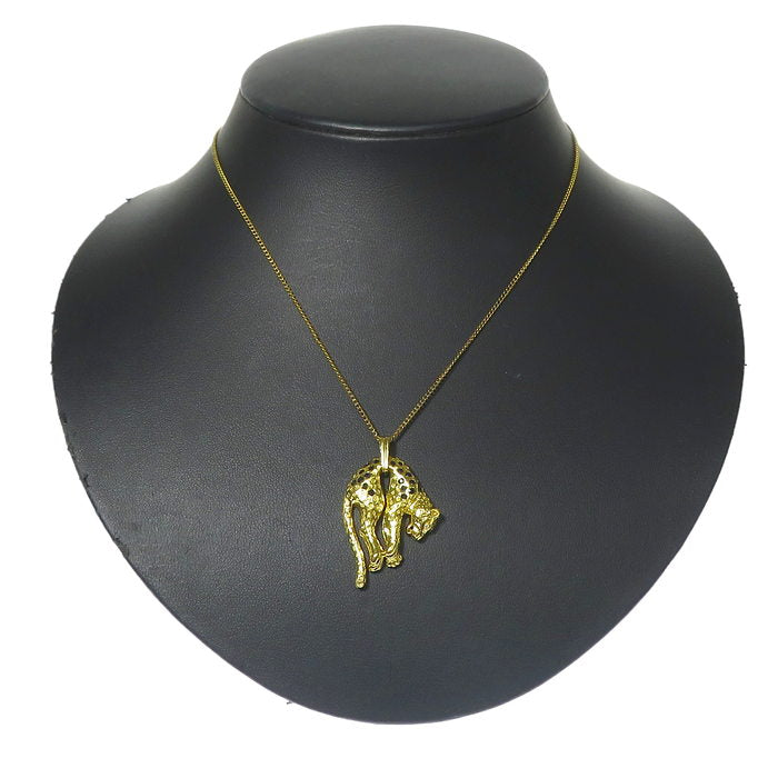 パンサー/アニマル/動物 サファイア ダイヤモンド ペンダントトップ