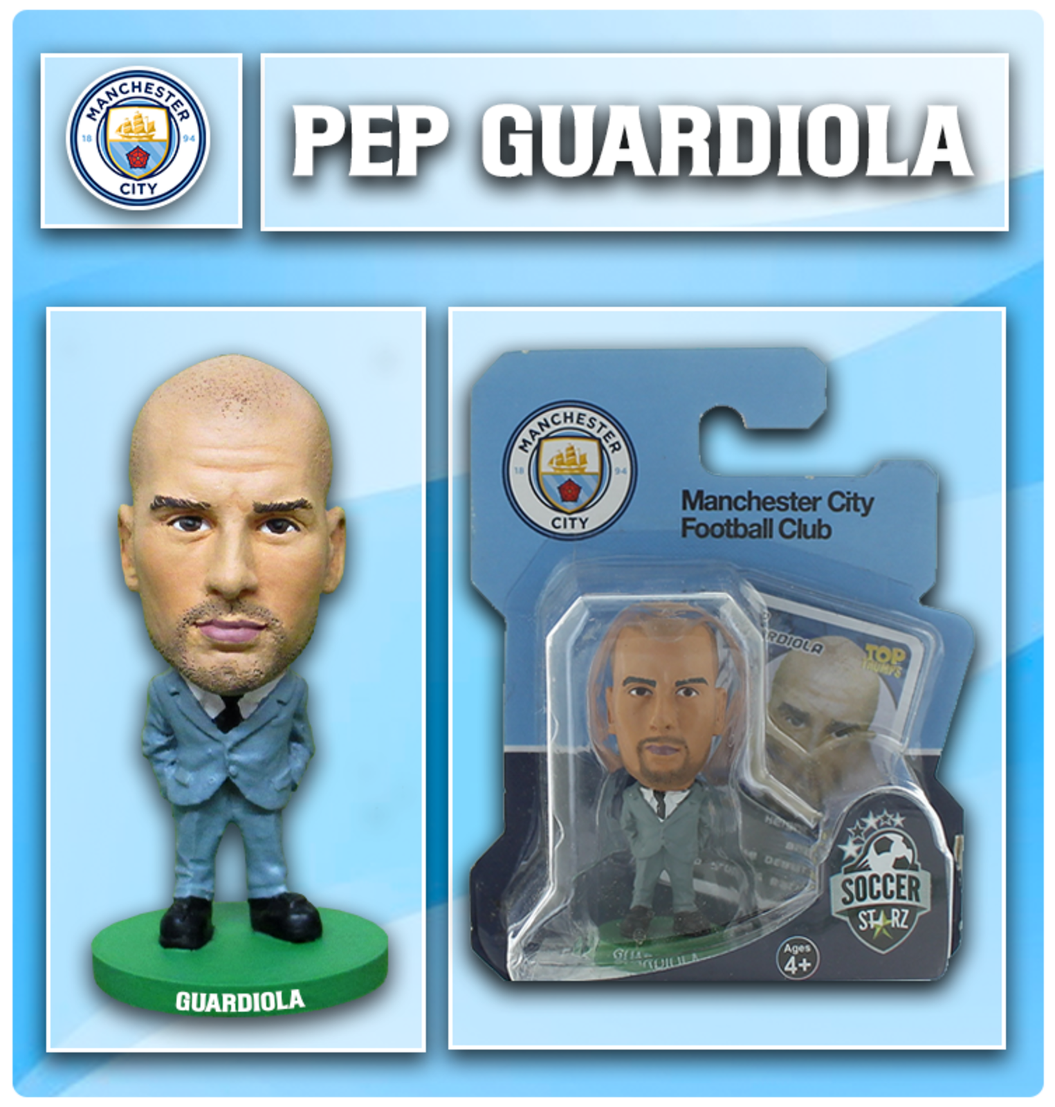 Manchester City SoccerStarz Guardiola Mini Action Figure