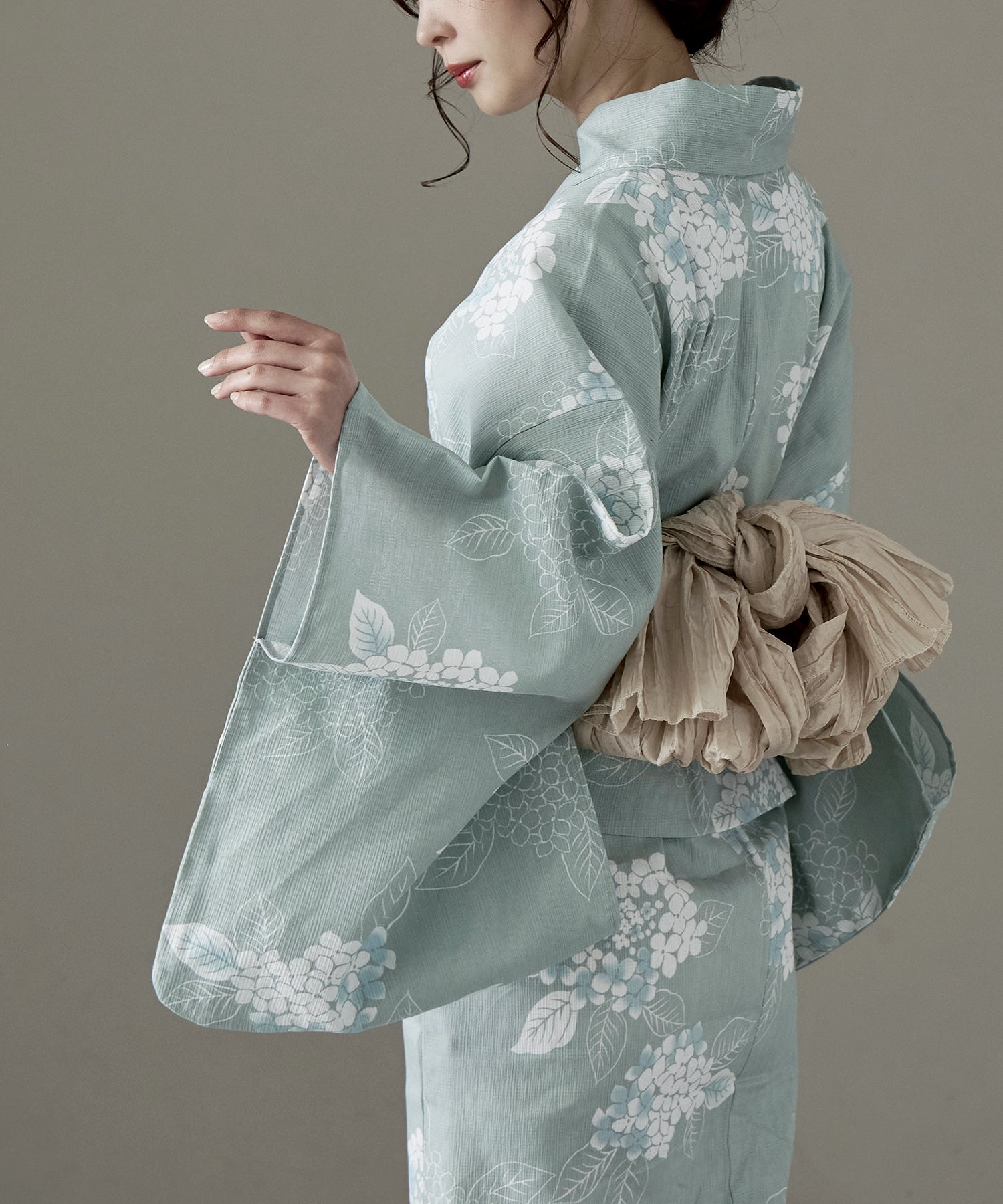 着付けのいらない簡単セパレート綿麻浴衣＋しわ兵児帯 2点セット