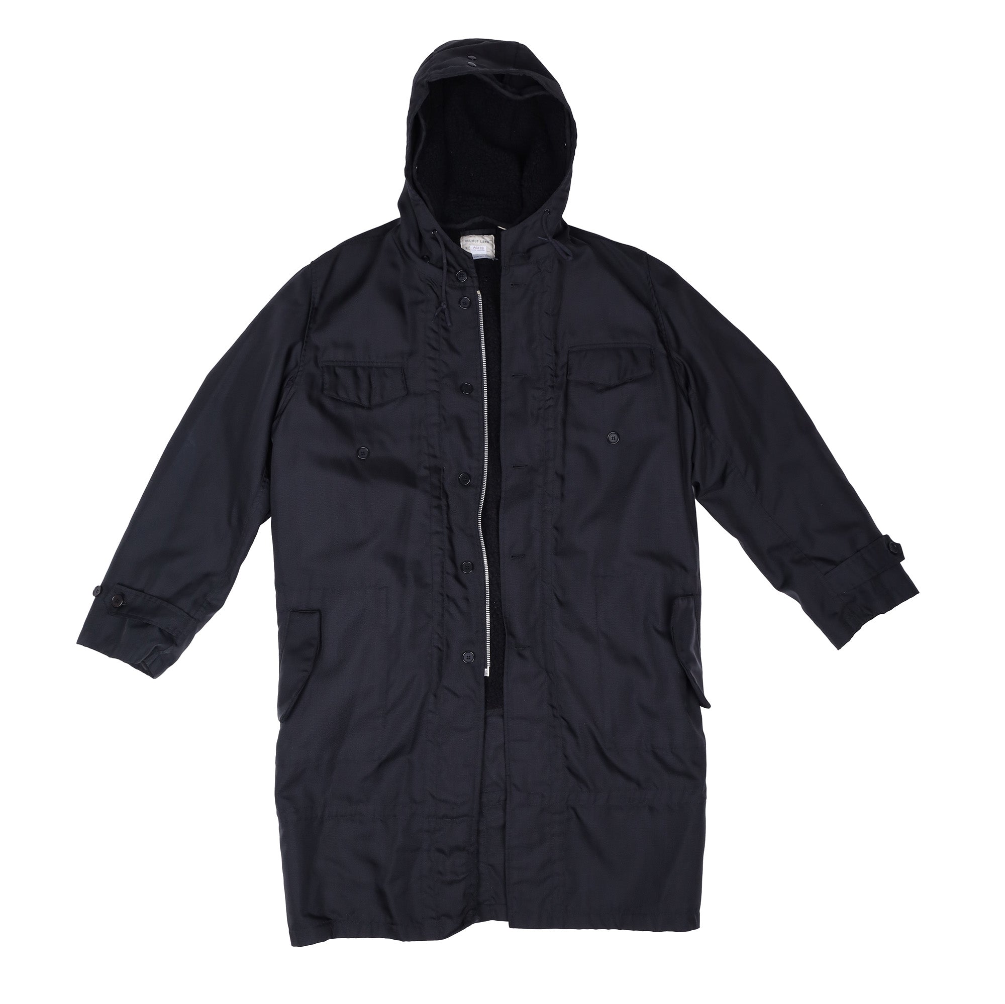 Helmut Lang Autumn / Winter 1998 Black Lined Coat – david casavant