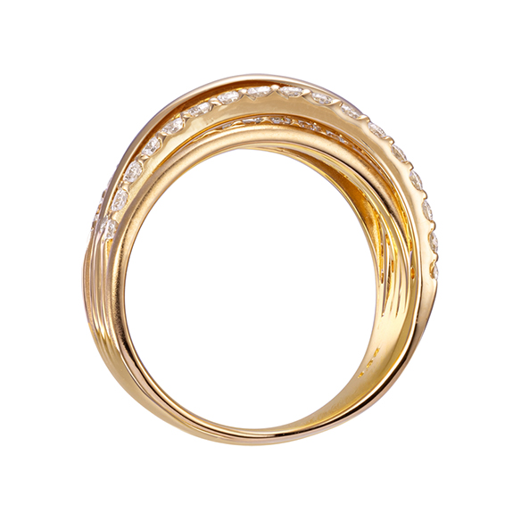 ギンザクロスオーバー〕K18イエローゴールド ダイヤモンド リング | 高