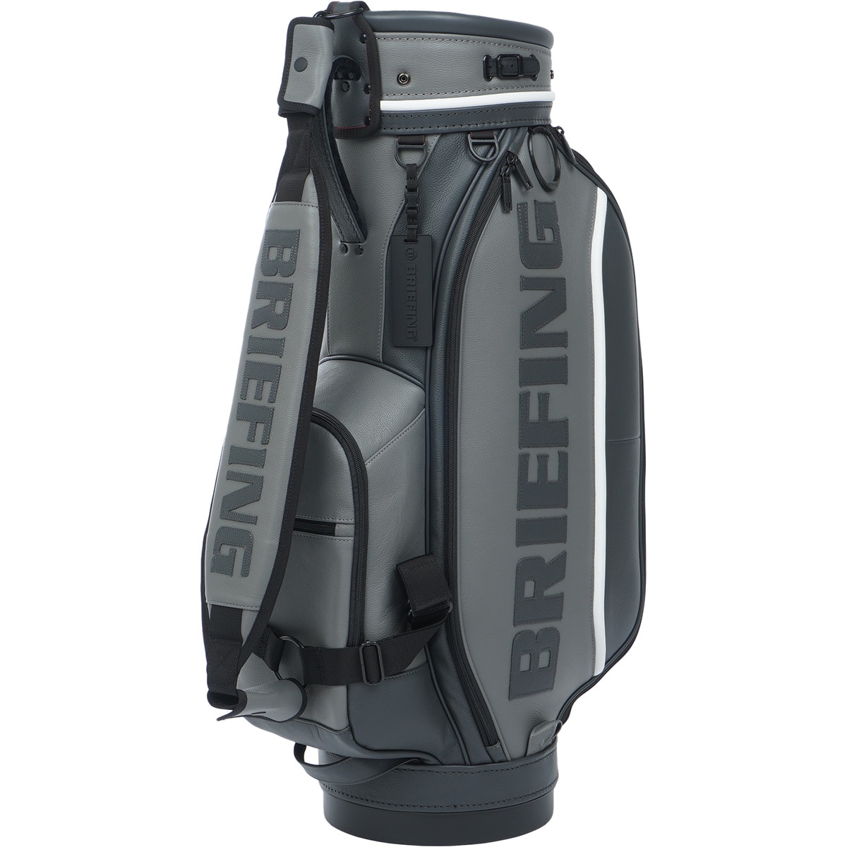 BRIEFING CR-11 ブラックレザーキャディバッグ&ヘッドカバー BRIEFING