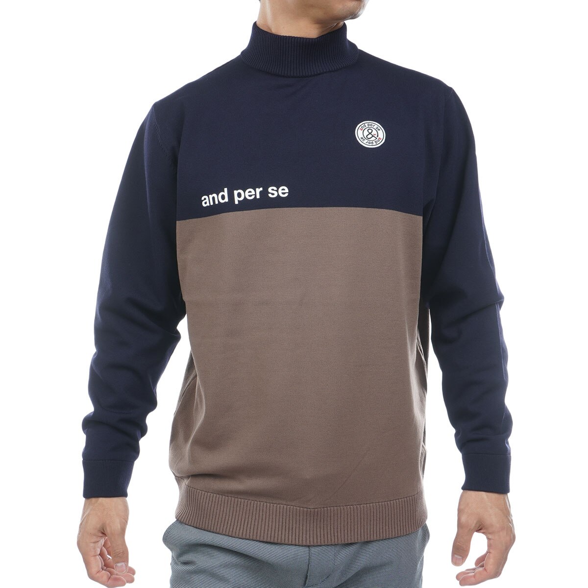 ストレッチ ウインドシャッター袖防風ハイネックセーター(中間着