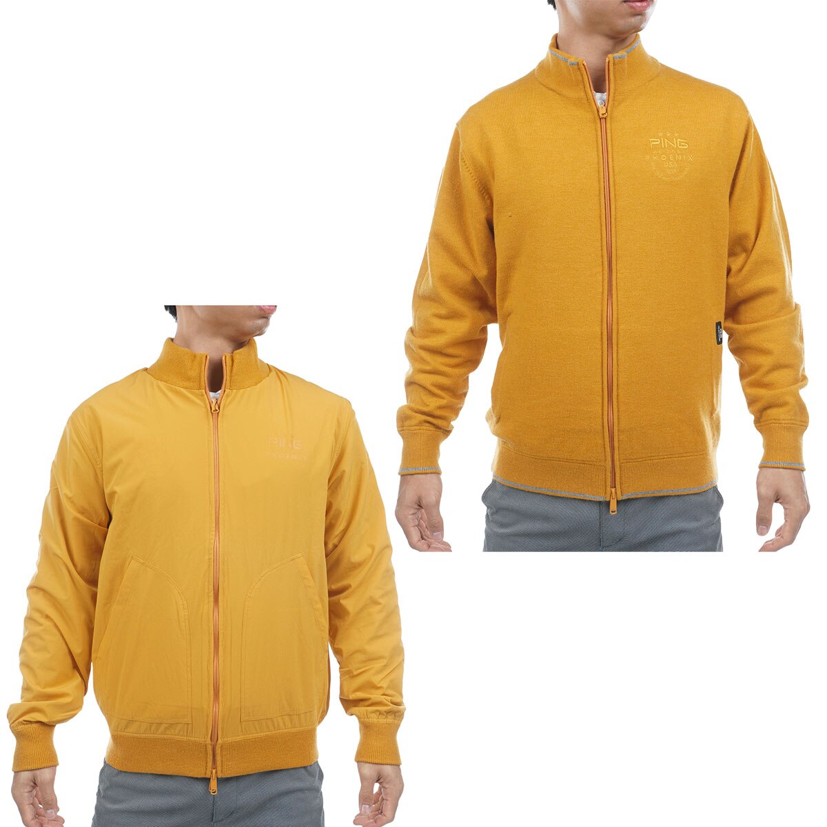 リバーシブル フルジップニットブルゾン(アウター(ブルゾン、ウインド