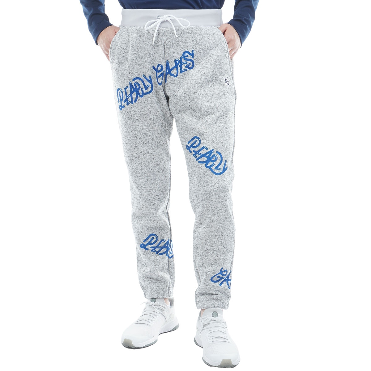 PEARLY GATES ロゴプリント ゴルフパンツ ロゴ組織柄プリントパンツ