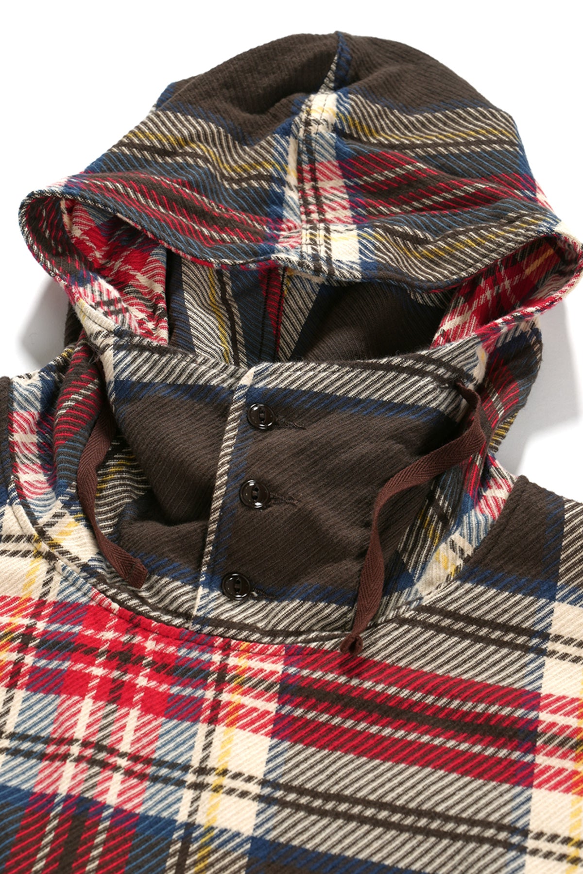 Engineered Garments Cagoule Shirt | Brown Cotton Heavy Twill Plaid