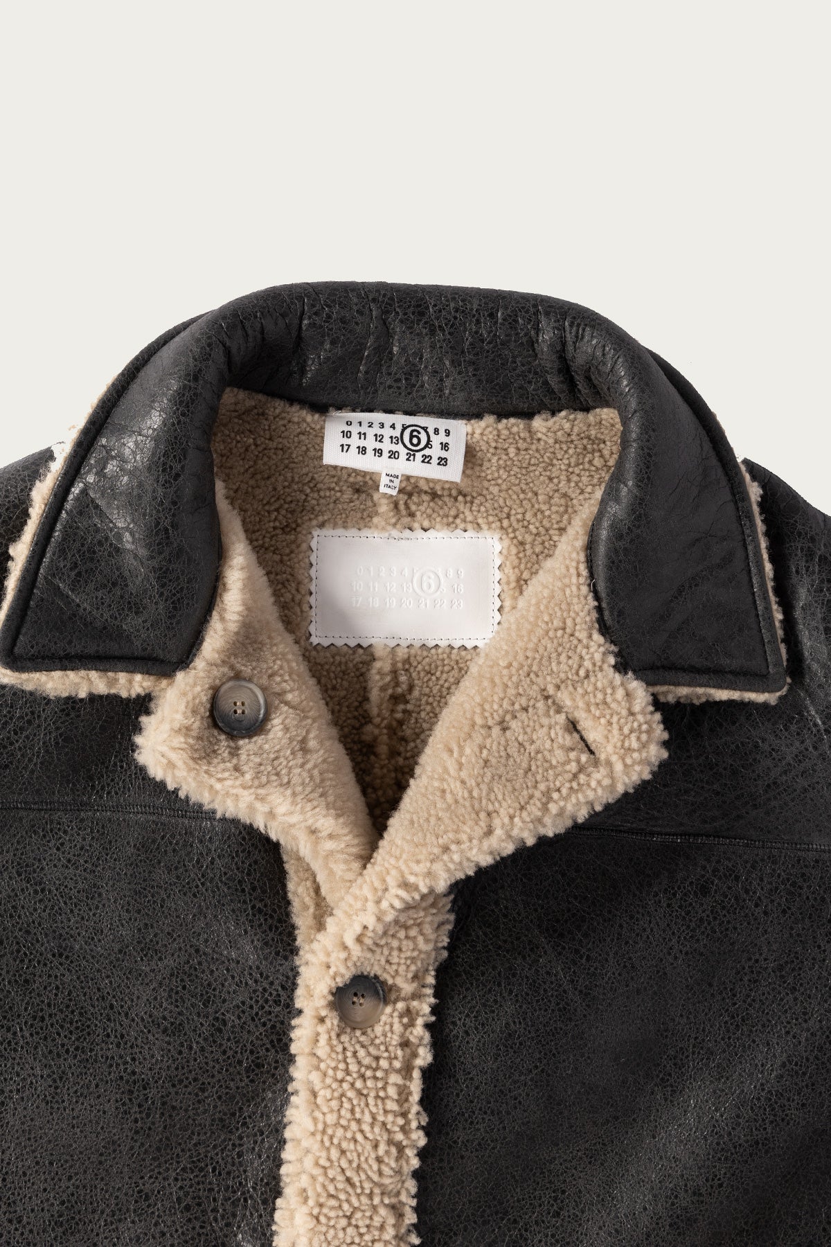 MM6 Maison Margiela Reversbile Leather/Shearling Jacket | Black