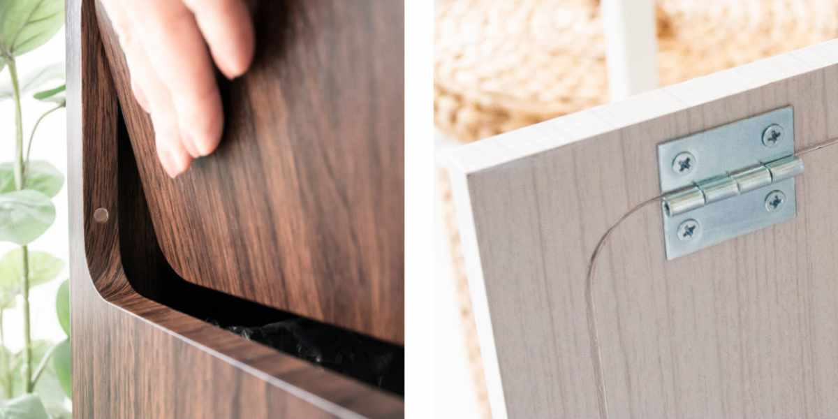 ゴミ箱 90L Empro ダブルプッシュダストボックス ふた付き 木目調