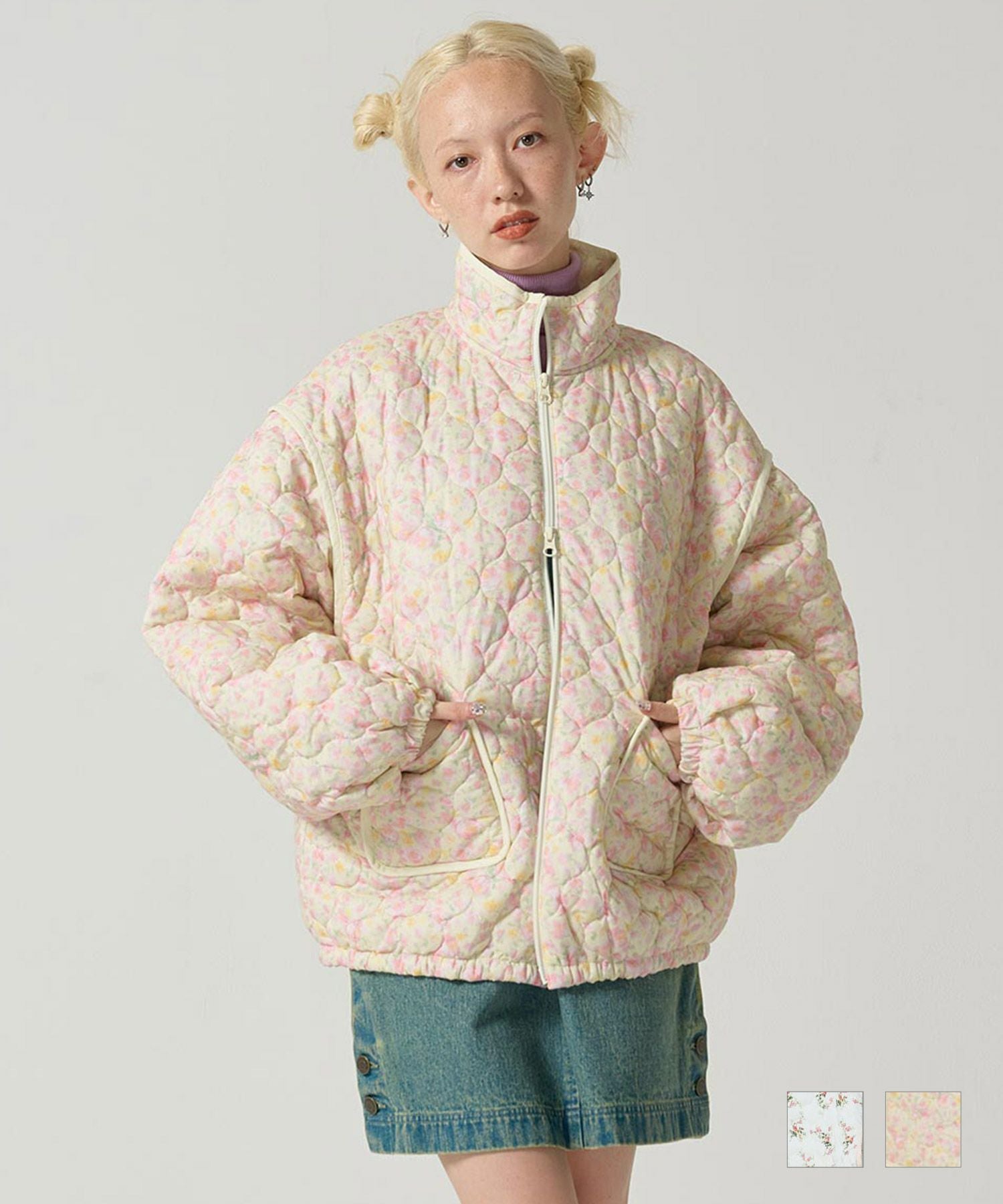 Special-Price-SALE 花柄 キルティングコート TINA：JOJUN 全2色