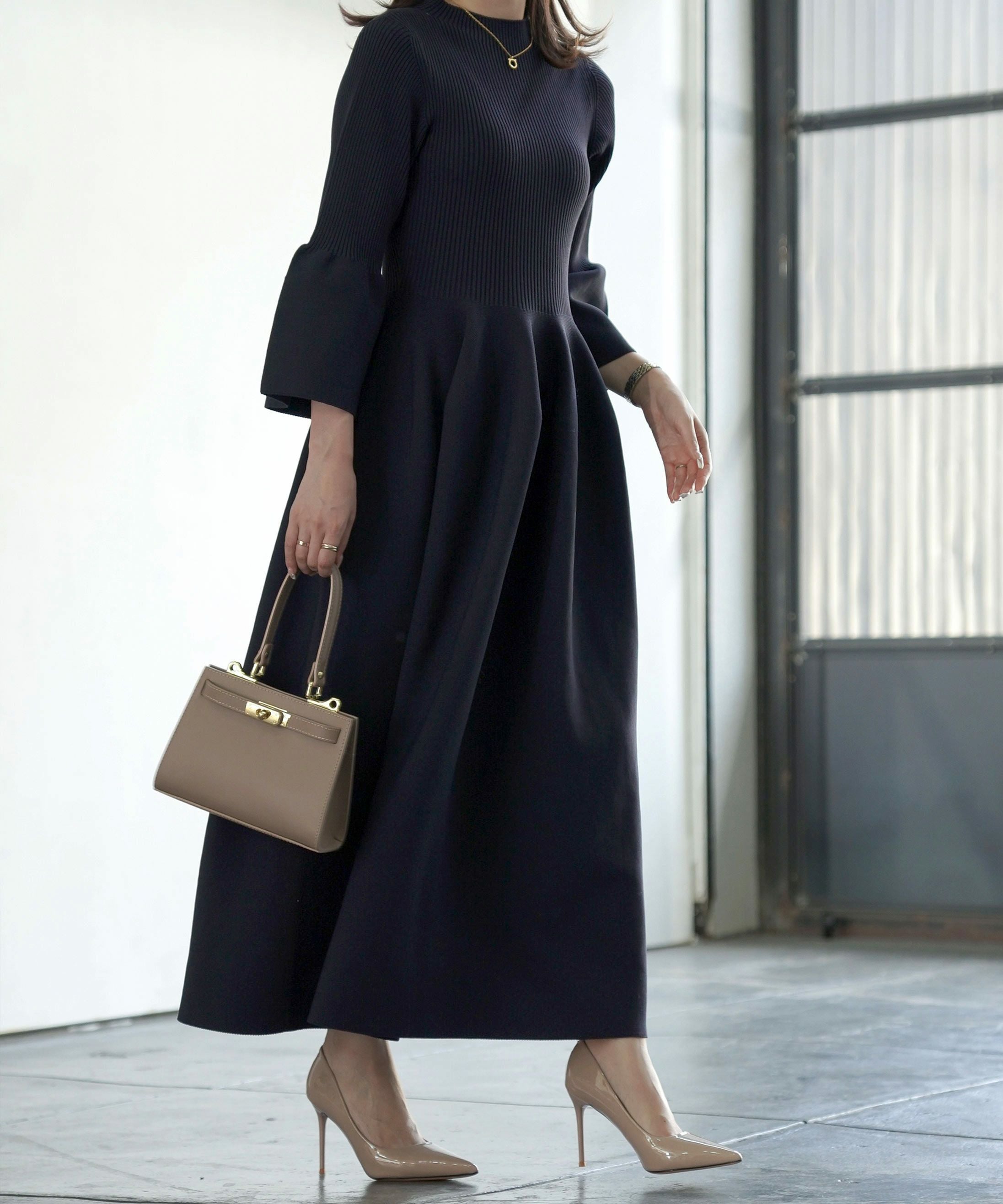 TIME-SALE ホールガーメント ニット ロング ワンピース HUIT 全6色