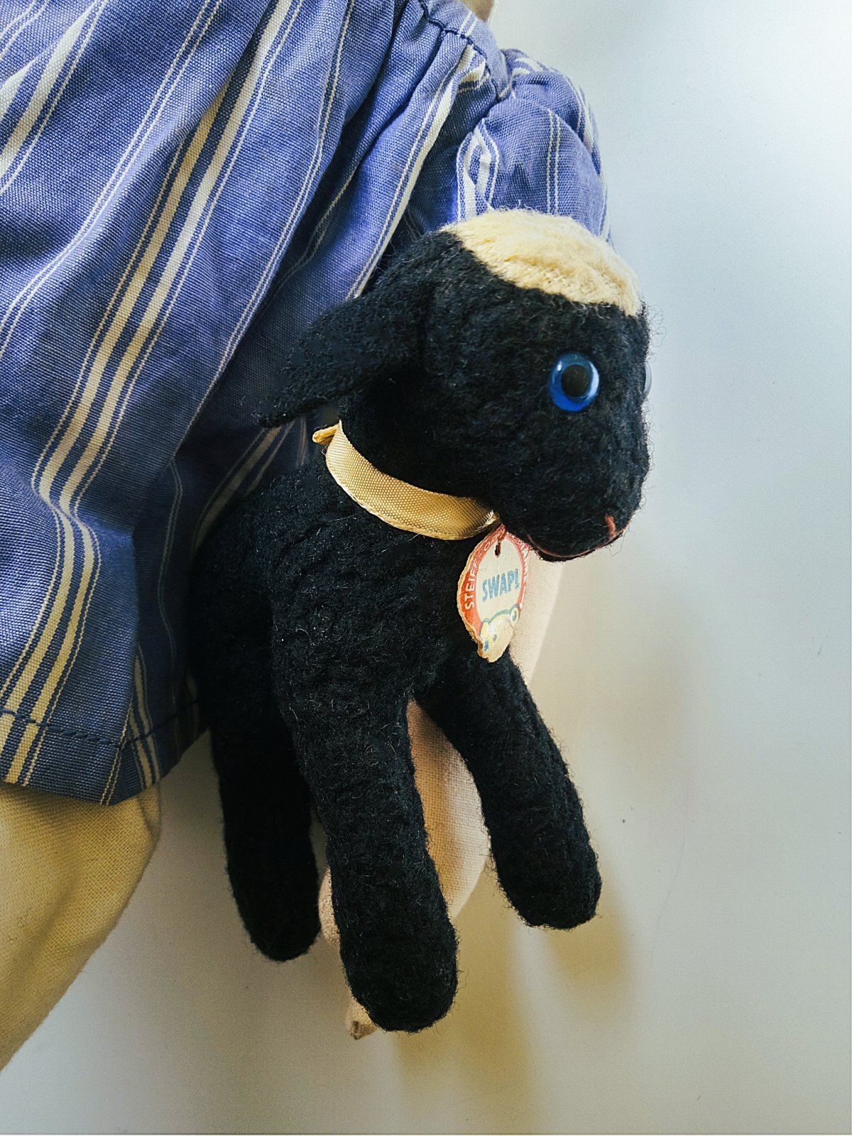 ヴィンテージ シュタイフ ペルシャラムのSwaple 黒羊 Steiff ドイツ