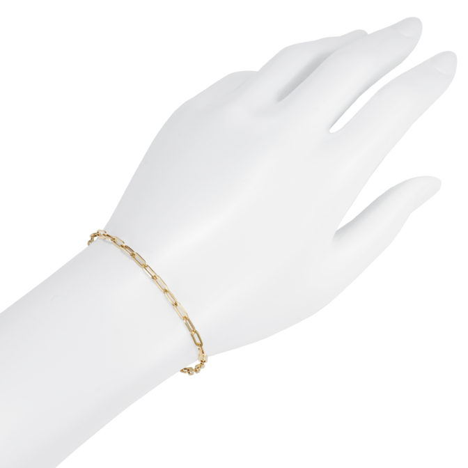 K18 18金 ペーパークリップ ブレスレット 2.7mm幅 16cm～22cm 引輪