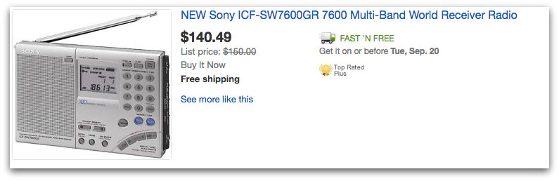 Finding a Sony ICF-SW7600GR online | The SWLing Post