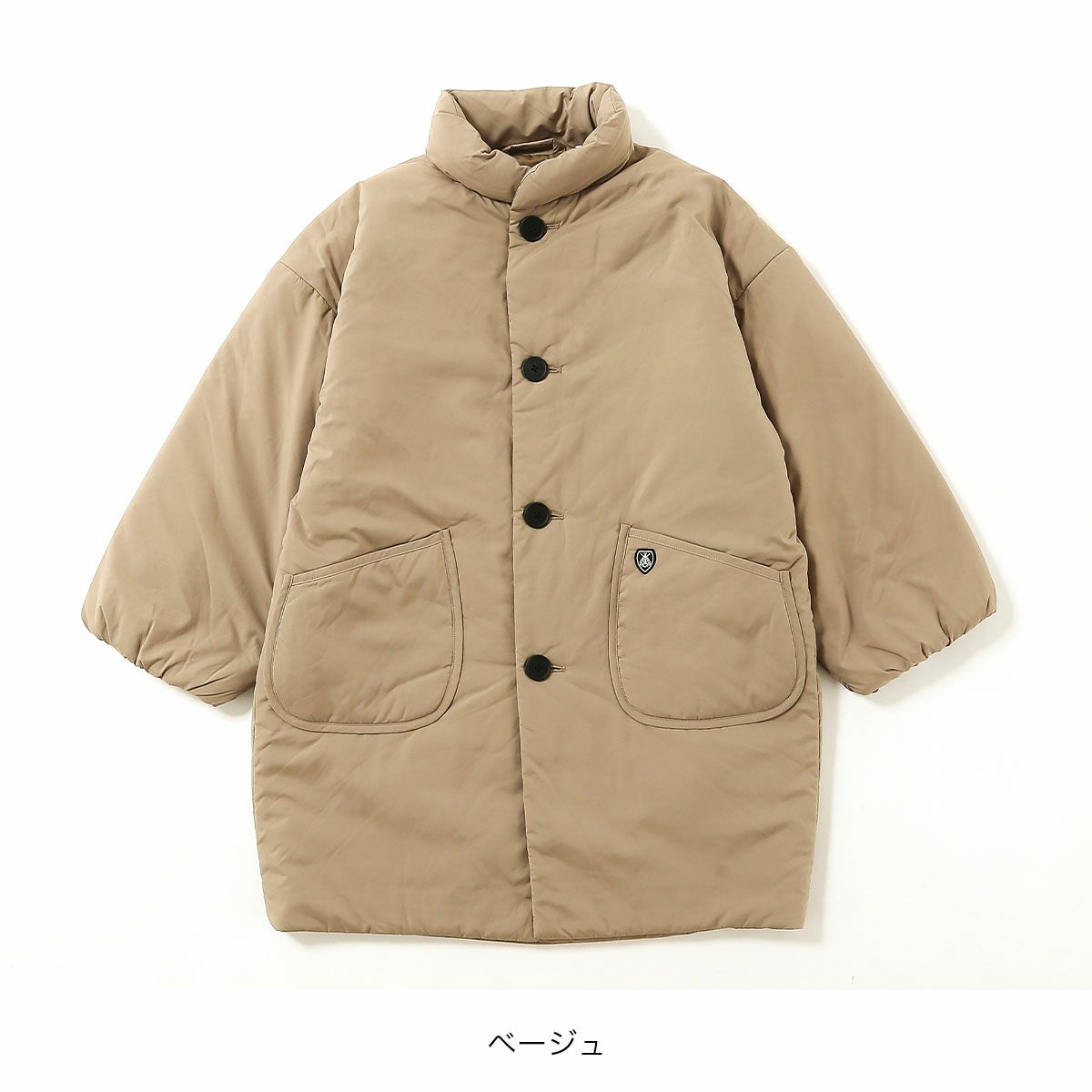 ORCIVAL オーシバル スタンドカラーロングブルゾン ブラッシュドタフタ