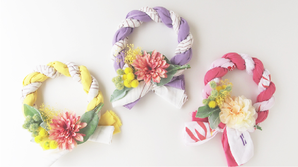 橙｜手ぬぐい雑貨｜しめ縄リース｜JIKAN STYLE（ジカンスタイル