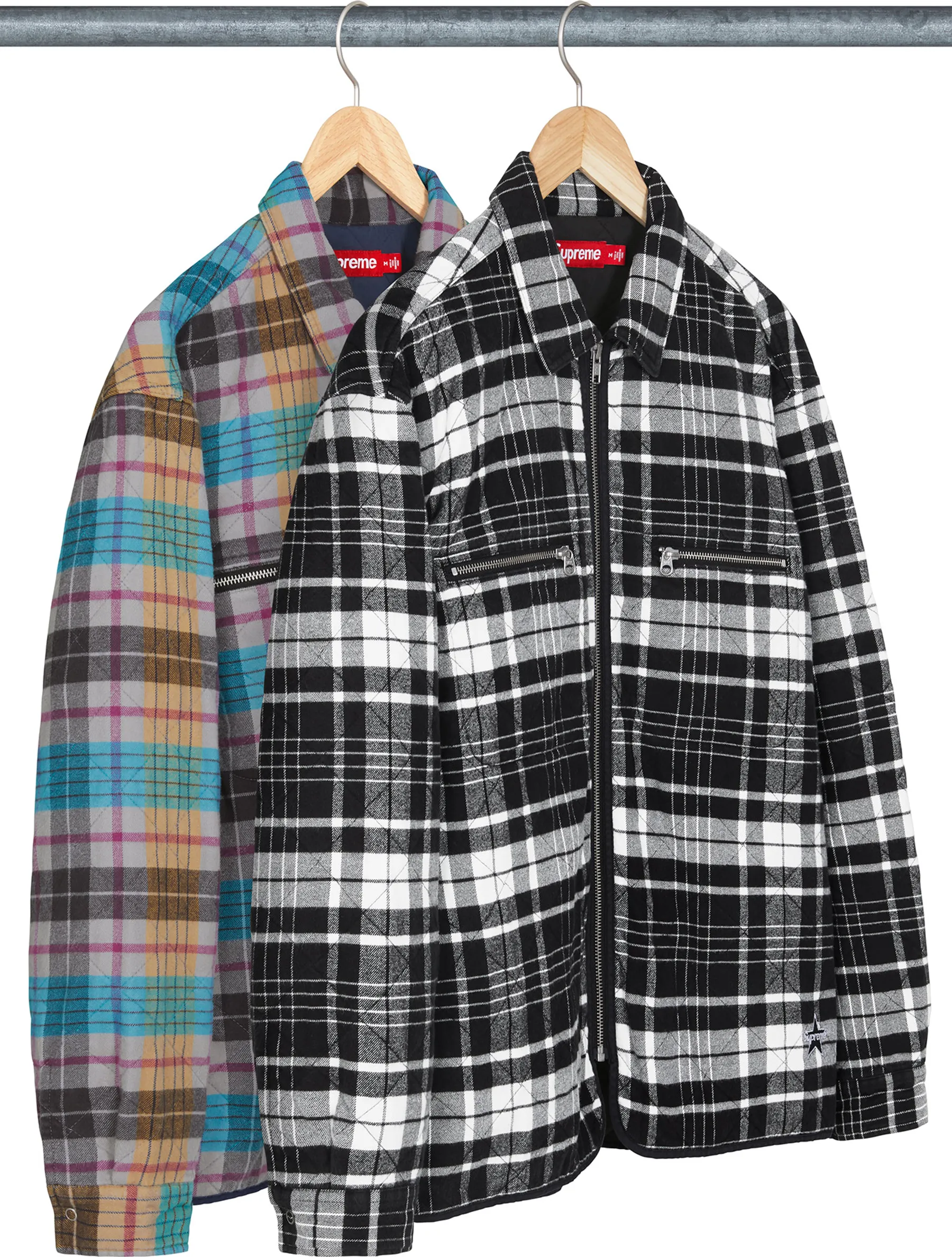 Quilted Flannel Zip Up Shirt | Supreme 24fw